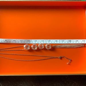 Vintage costume jewelry faux crystal long necklace